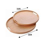 TeknoKapsül 2'li Bambu Tepsi Seti, Ince Tasarım Özel Üretim Yuvarlak 2'li Bambu Tepsi Seti (33 * 22 * 1cm-40 * 28 * 1cm) - Kestane Akaju - Option-1