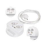 TeknoKapsül 2'li Telefon Standlı Grup Priz 1x Usb, 1x Type-C Girişli Topraklı Çoklu Ikili Priz 1.5 Metre Kablo Uzunluğu, Priz Çoğaltıcı 3680 Watt 16 Amper, USB Type-C Çıkış 5 Volt 2.4 Amper 12 Watt - 1 Adet - Ahşap