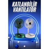 TeknoKapsül 3 Kademe Hız Ayarlı Vantilatör Telefon Standlı Şarjlı Katlanabilir Soğutucu Pervane