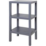TeknoKapsül 3 Katlı Köşe Rafı | Banyo, Mutfak ve Kiler Için Yer Tasarruflu Organizer | Çok Amaçlı Plastik Raf | 3 Farklı Renk Seçeneği (38X29X74CM) (Gri)
