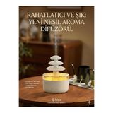 TeknoKapsül 3 Katlı Şelale YAĞMUR Tasarımlı Ultrasonik Aroma Difüzör – 6 Renk LED Işıklı Hava Nemlendirici YT3KATLIELALE