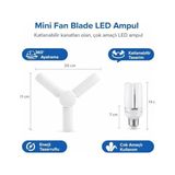 TeknoKapsül 3 Kollu Katlanabilir LED Tavan Ampulü E27 Duy Uyumlu Yüksek Parlaklık Enerji Tasarruflu Modern Tavan Aydınlatma Armatürü Ev Ofis Yatak Odası Salon Için - Beyaz