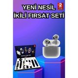 TeknoKapsül 3.nesil Tws Bluetooth Kulaklık Bluetooth Bağlantılı Akıllı Saat Amoled Ekran Plastik H - Seçenek