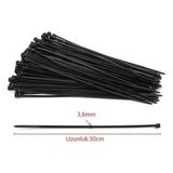 TeknoKapsül 3,6X300 mm Siyah Kablo Bağı | 100 Adet Naylon 6.6 Plastik Cırt Kelepçe | 30 cm Kablo Toplayıcı | 18 kg Çekme Mukavemetli Kablo Düzenleyici - Option-1 - 0 - Siyah