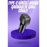 TeknoKapsül 38W USB Type-C Girişli Oto Çakmaklık Araç Içi Hızlı Şarj Çakmaklık Şarj Aleti