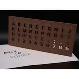 TeknoKapsül 3D Baskı Alfabe, Rakam ve Cetvel Şablonu - Yazı Çizim Kalıbı - Kahverengi
