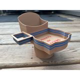 TeknoKapsül 3D Baskı Fast Food Temalı Atıştırmalık Sunum Kabı Bardaklık Uyumlu Patates Nugget Bölmeli Tepsi Araç İçi BZ-3DP-5045