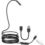 TeknoKapsül 3ın1 (Micro Usb+Type C+Usb A) Android Uyumlu 8 mm Işikli 5 Metre Endoskop Yilan Kamera