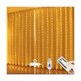 TeknoKapsül 3x3 Metre Perde LED Işık, 300 Ledli 10 Sarkıtlı Dekoratif Led, Uzaktan Kumandalı 8 Fonksiyonlu,