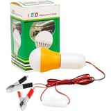 TeknoKapsül 4 Metre Kablolu, Akü Maşalı, 12 Volt, 10 Watt, Beyaz 6500K, LED Ampul, (Dc 12 Volt Aküler Için), Kamp, Karavan, Tekne, 1 Adet, - 1 - 10 W - Amber