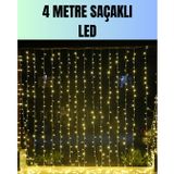 TeknoKapsül 4 Metre Yılbaşı Şelale Led Perde Işık Ev Bahçe Dekor LS-UCZZZKSAAKLI4METREPERDELED-1-3434