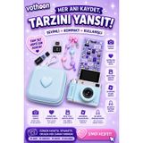 TeknoKapsül 4k Çantalı Dijital Retro Video Kamera 48mp 16x Zoom Işıklı (32gb) Kart Dijital Fotoğraf Makinesi Mavi MP-EM-EM-YENIMAVI