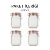 TeknoKapsül 4'lü Kilitli Saklama Poşeti, Kavanoz Görünümlü | 500 ml | Gıda Saklama, Baharat, Kurabiye, Makarna,