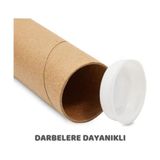 TeknoKapsül 5 Adet Postüp Kapaklı Silindir Kutu Karton Rulo Gönderi Poster Afiş Harita Tüpü Gönderi Kutuları (4