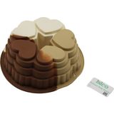 TeknoKapsül 5 Dilim Kalp Tasarımlı Kek Kalıbı - Silikon - 9 cm Derinlik - Açık Sarı
