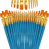 TeknoKapsül 5 Set Sanatçı Fırcası Seti, 10'lu Paket Naylon Fırca, Resim, Akrilik, Ince Fırca, Sulu Boya ve Yüz Boyama, Kendin Yap El Sanatları Için, Mavi, Toplam 50 Fırca - -- - Option-1