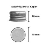 TeknoKapsül 50 cc Gümüş Metal Kapaklı Hediyelik Shot Şişesi 50 ml Kolonya Koku Süs Küçük Şeffaf Cam Şişe 6 Adet