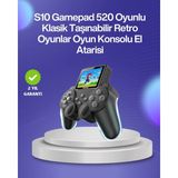 TeknoKapsül 500 Oyunlu Nostaljik El Tipi Oyun Konsolu, Taşınabilir Şarjlı Cihaz, Renkli Ekran T