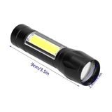 TeknoKapsül 511 LED USB Şarjlı Yüksek Lümen Mini Boy El Feneri, Metal Kasa, 3 Modlu Işık Modülü, Kutulu, Şarj K