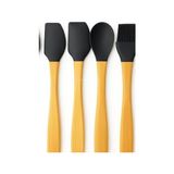 TeknoKapsül 5’li Silikon Spatula Seti Bambu Saplı Mutfak Gereçleri Dayanıklı Yapışmaz Hamur Karıştırıcı Pasta F