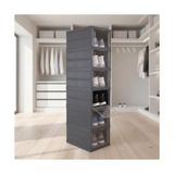 TeknoKapsül 6 Katlı, Katlanabilir Ayakkabılık, Taşınabilir Çok Amaçlı, Geniş, Katlanabilir Dolap ve Raf, Katlanır Taşınabilir Premium Portatif Organizer Ayakkabılık (25,5cm x 34,5cm x 105,5CM) (Antrasit)