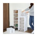 TeknoKapsül 6 Katlı, Katlanabilir Ayakkabılık, Taşınabilir Çok Amaçlı, Geniş, Katlanabilir Dolap ve Raf, Katlanır Taşınabilir Premium Portatif Organizer Ayakkabılık (25,5cm x 34,5cm x 105,5CM) (Beyaz)