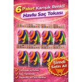 TeknoKapsül 6’lı 6 Paket Karışık Renkli Havlu Saç Tokası Yumuşak Elastik Dayanıklı Lastik Toka Seti