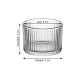 TeknoKapsül 6'lı Çizgili Cam Kase Seti 5x4 cm | Çok Amaçlı Mini Çerezlik Sosluk | Şeffaf Mutfak Servis Sunum Kaseleri | Yoğurt Dondurma Kahvaltılık Kasesi - Option-1 - 0 - Siyah - 1 Adet