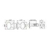 TeknoKapsül 750596 Yumurta 2 Yönlü Mandal Giriş Kapı Topuzu, Ansi Sınıf 3, Yağla Pürüzlü Bronz, Anahtarlı, 12 P