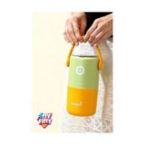TeknoKapsül 820 ml Sızdırmaz 2 Kaseli 304 Paslanmaz Çelik Lunch Box Yeni Nesil Sefer Tası Kaşıklı Askılı -12678