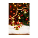 TeknoKapsül 9 Adet Lüx Kırmızı Kurdelalı Yılbaşı Merry Christmas Çan Süs 5cm Yılbaşı Ağacı Süsleri Süsleri
