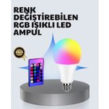 TeknoKapsül A Kalite 2025 Rgb Led Ampul Uzaktan Kumandalı 16 Renkli Lamba KRG25DYMXUCZRGBLAMBA-4