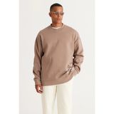 TeknoKapsül Ac&co / Altınyıldız Classics Açık Bej Oversize Baskılı Sweatshirt - Yeşil - XL