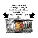 TeknoKapsül Aee® 5 Adet Mega Boy Pencereli Hurç Seti 64X46X34 Büyük Boy Yorgan Hurcu Battaniye Yastık Baza Altı Dolap Üstü Çeyiz Bohçası Düzenleyeci Organizer