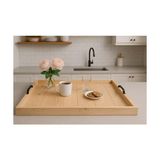 TeknoKapsül Ahşap Servis Sunum Tepsisi Ham Renk - 60X60 cm