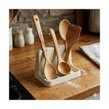 TeknoKapsül Ahşap Spatula, 28 cm Doğal Kayın Ağacı Yemek Kaşığı, Yapışmaz Tavalar Için Çizmez Mutfak Servis Ger