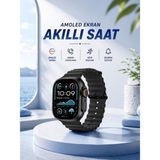 TeknoKapsül Akıllı Saat Bluetooth Bağlantılı Nfc ve Gps Uyumlu Nabız Ölçer Sesli Görüşme - Blue Cloud