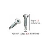 TeknoKapsül Akıllı Vida Metal Aleminyum Plastik Profil Delen Vidalar Havşa Başlı Ucu Delik Açan Vida Boy 16 Milimetre Çap 3,9 Milimetre - Option-1 - 0- Koyu Mavi