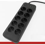 TeknoKapsül Akım Korumalı Termal Uzatma Kablosu – 10 Priz, 2 USB 2 Type-C Girişli, Güçlü Çoklu Priz - Seçenek