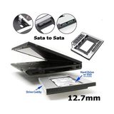 TeknoKapsül AL-4717 12.7 mm Sata HDD Harddisk Caddy Kızak Kutu Laptop SSD Notebook Ikinci HDD Takma - 1BW-Beyaz