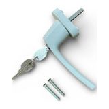 TeknoKapsül Anahtarlı Kilitli Pvc Pencere Kapı Kolu, Alüminyum, Beyaz, Tekli