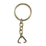 TeknoKapsül Anahtarlık Halkası, Halka + Zincir + Üçgen, 24mm, Altın, Sarı, 1 Adet CC-CPELX32436
