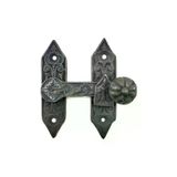 TeknoKapsül Antika Tarz Dekoratif Pirinç Kapı, Pencere Mandalı - 86x72 mm, Oksit AB2-AKYI-028792