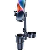 TeknoKapsül Araç Içi Telefon Tutucu ve Çift Bardak Tutuculu Büyük Boy 40 cm Yükseklik Kullanımı Kolay ve Pratik Fonksiyonel Telefon Tutucu SB-3066S - Option-1 - 000-Siyah