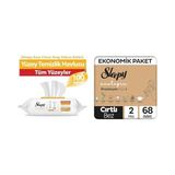 TeknoKapsül Arap Sabunu Katkılı Yüzey Temizlik Havlusu (2x) + Ecologic Ekonomik Paket Bebek Bezi 2 Numara