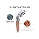 TeknoKapsül Arıtmalı Tasarruflu Duş Başlığı - 3 Fonksiyonlu Püskürtme Modları, %200'E Kadar Artan Su Basıncı