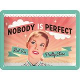 TeknoKapsül Art Nobody Is Perfect Kabartmalı Metal Duvar Panosu - 0,6 x 19 x 29 cm - 00 Beyaz