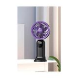 TeknoKapsül Auhma AUFN19 5 Kademeli Güçlü El Fanı Mini Fan – Şarjlı Taşınabilir Mini Vantilatör, Dijital Ekranlı, Sessiz Çalışma, Uzun Pil Ömrü, Masaüstü & El Tipi Kullanım (Beyaz)