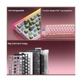 TeknoKapsül Aula Hero 68 He Manyetik Klavye Trigger Switch 8000Hz Rgb Neon Tkl Swap Klavyesi Pembe