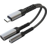 TeknoKapsül Awinli USB C - 3,5 mm Kulaklık Şarj Aleti Adaptörü, 2'si 1 Arada Aux - USB C Ses Jakı Pd Hızl